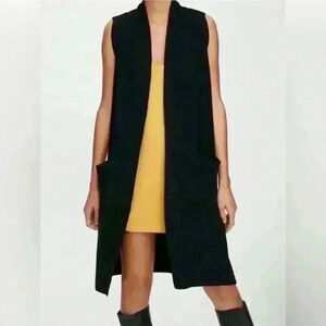 Wilfred from Aritzia 100% Wool, Yarn From Italy, Long Cardigan Black Women's M